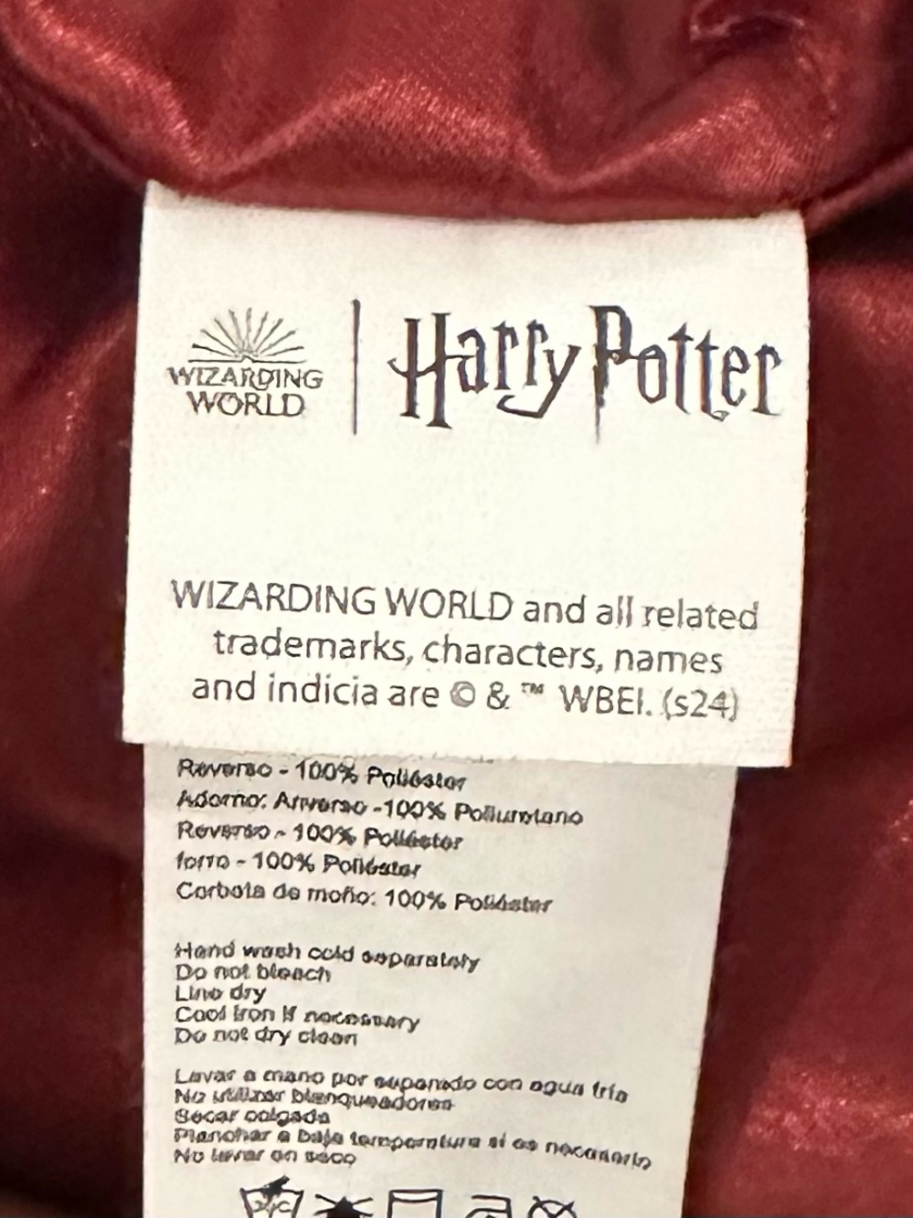 Harry Potter Deluxe Costume Black/Burgundy Wizard Robe with Striped Tie Small - Picture 12 of 14